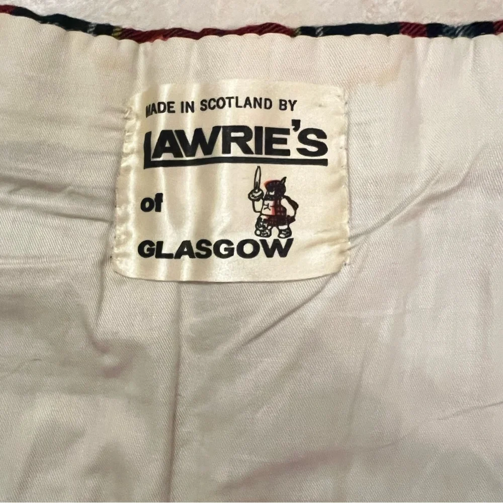 Lawrie’s of Glasgow Vintage Red and Black Wool Kilt Skirt Made In Scotland - Picture 10 of 12